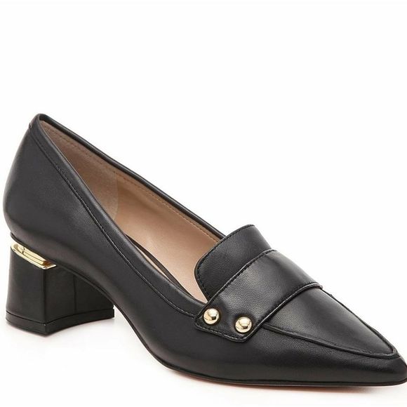 NWOT Enzo Angiolini Dainey Leather Heeled Loafer 6 - Picture 1 of 8